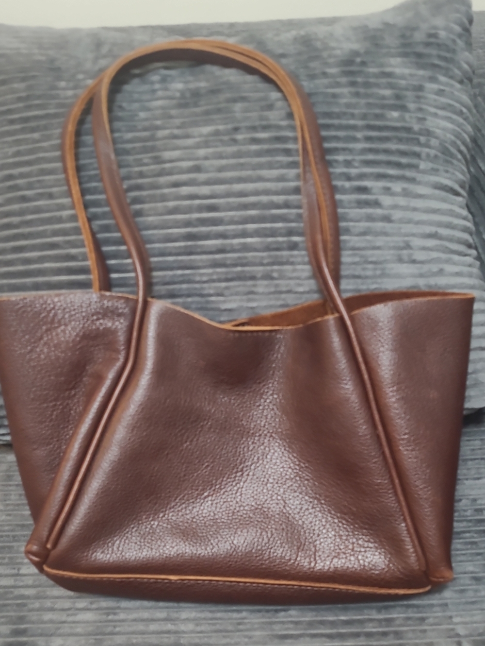 PORTLAND LEATHER Classic Brown Leather Tote Bag - Everyday Carry